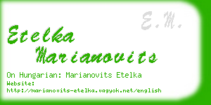 etelka marianovits business card